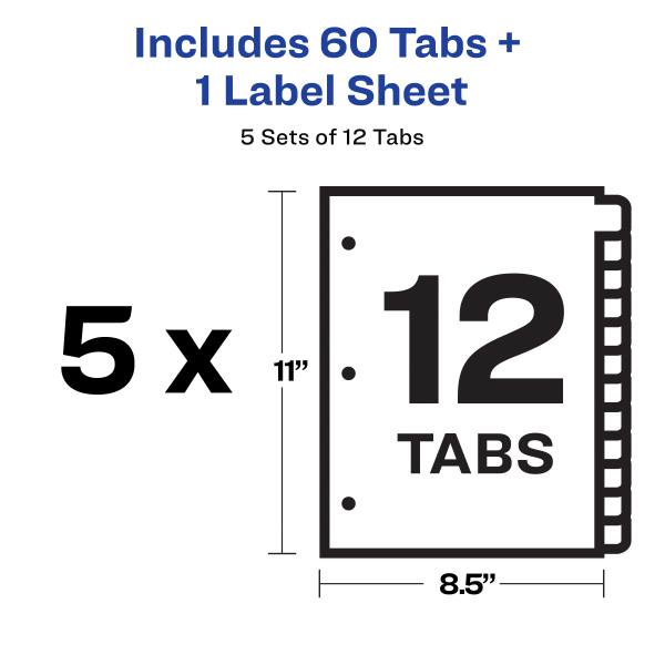 Avery Print & Apply Dividers White 5 Sets (11429) | Avery.com